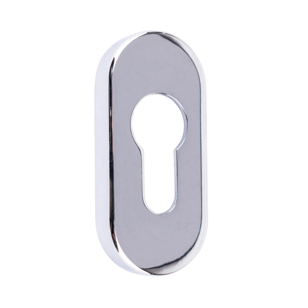 Oval Euro Escutcheon 70mm x 32mm x 10mm (Set of 2) - Polished Chrome